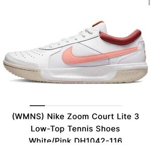 Women’s Nike zoom court lite 3 low top tennis shoes pink/ white